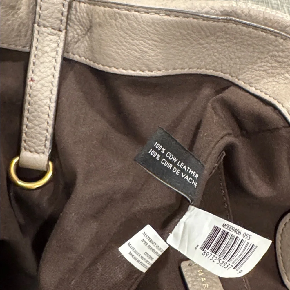 Marc Jacobs Tote Q Fran Leather Large Taupe Satchel Bag - Picture 14 of 17